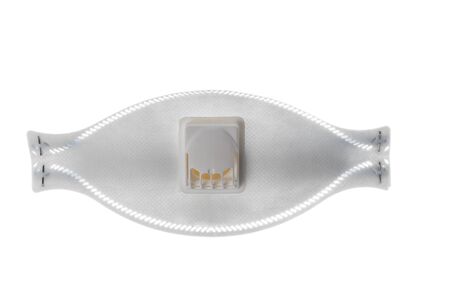 Single use face mask for respiratory protection agains virus and dust. Isolated on white.の写真素材