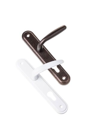 Set of door handle elements, isolated on white backgroundの写真素材