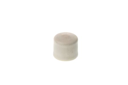 Plastic PPR female cap end fitting for water pipes, isolated on white backgroundの写真素材