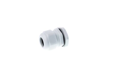 Cable gland for panel connection, isolated on white backgroundの写真素材
