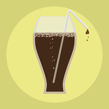 Cola glass with bubblesのイラスト素材