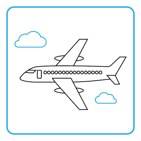 airliner travel icon. Thin line styleのイラスト素材