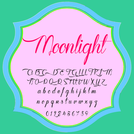 Script Font Typeface Moonlight vintage script font Vector typeface for labels and any type designsのイラスト素材