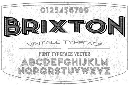 Font script typeface handcrafted handwritten vector label design.のイラスト素材