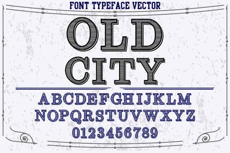 Font script typeface vector named old city.のイラスト素材