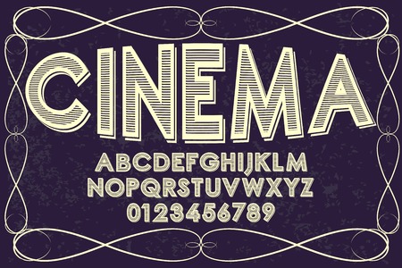 Font typeface handcrafted vector named cinema.のイラスト素材
