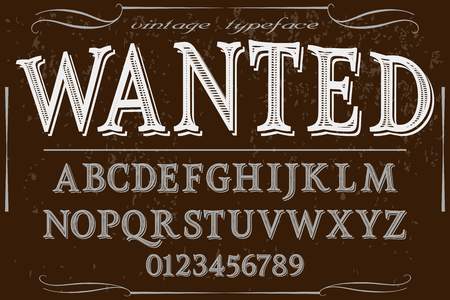 A vintage font typeface vector named wantedのイラスト素材