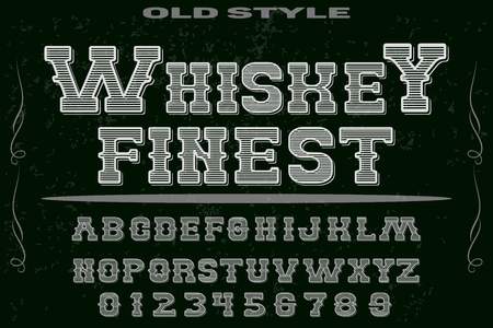 Vintage Font handcrafted vector script alphabetのイラスト素材