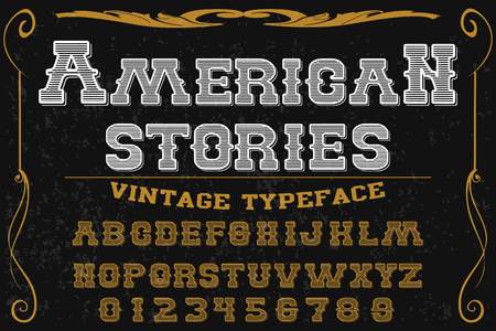 Vintage Font handcrafted vector script alphabetのイラスト素材