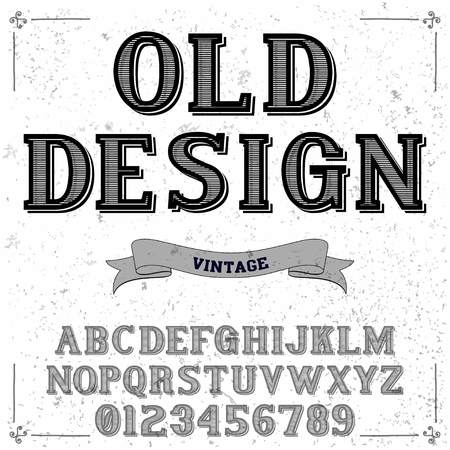 font typeface alphabet vintageのイラスト素材