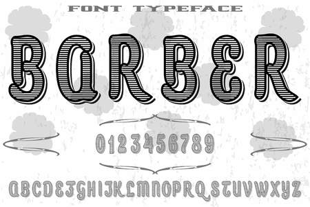 font alphabet vector typeface named barberのイラスト素材