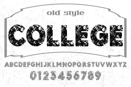 font alphabet vector typeface named collegeのイラスト素材