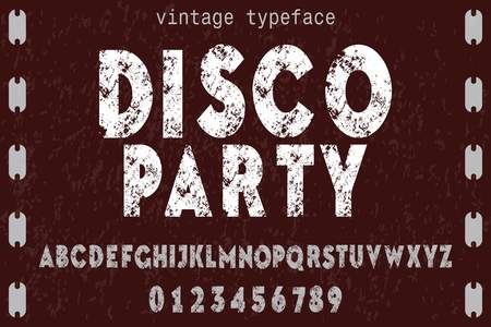 font alphabet vector typeface named disco partyのイラスト素材