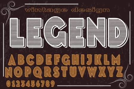 font alphabet vector typeface named legendのイラスト素材