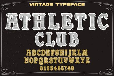Font typeface alphabet vintageのイラスト素材