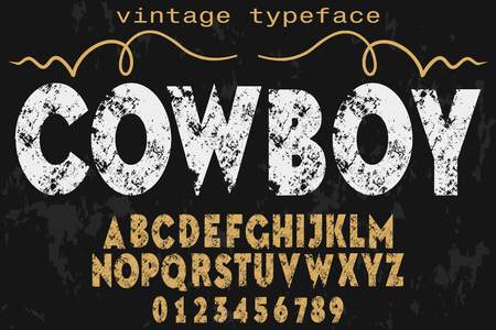 Font typeface alphabet vintageのイラスト素材