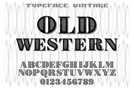 Font typeface alphabet vintageのイラスト素材