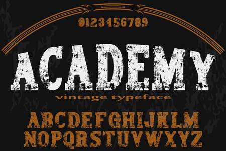 Vintage Font handcrafted vector script alphabet, designのイラスト素材
