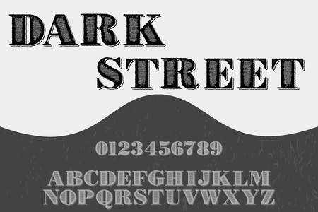 Font alphabet Script Typeface handcrafted handwritten vector label designのイラスト素材