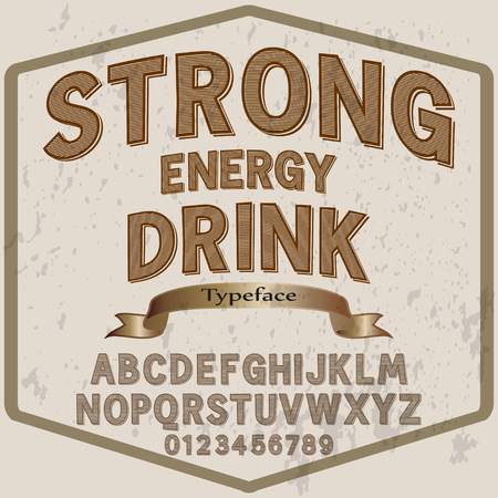 Font alphabet Script Typeface handcrafted handwritten vector label designのイラスト素材