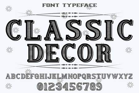 vintage font alphabet old style vector named classic decorのイラスト素材