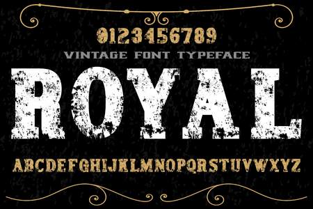 vintage font alphabet old style vector named royalのイラスト素材