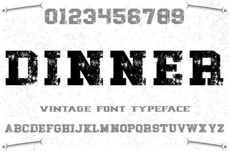 vintage font hancrafted vector named dinnerのイラスト素材