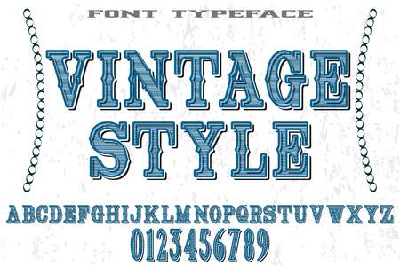 vintage font hancrafted vector named vintage styleのイラスト素材
