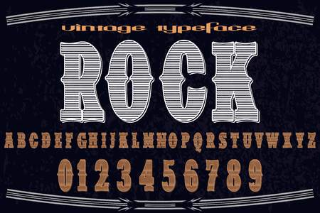 vintage font typeface handcrafted vector named rockのイラスト素材