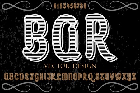 Font alphabet handcrafted vector named barのイラスト素材