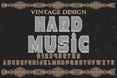 Font alphabet handcrafted vector named hard musicのイラスト素材