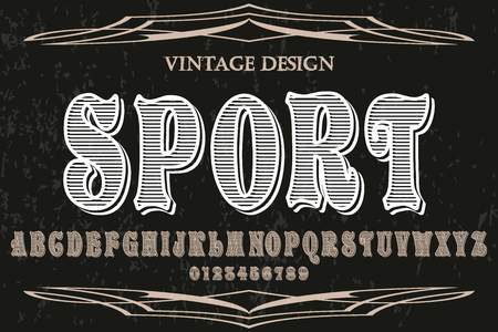 Font alphabet handcrafted vector named sportのイラスト素材