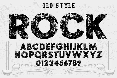 Font.alphabet.Script.Typeface handcrafted handwritten vector label design name rockのイラスト素材