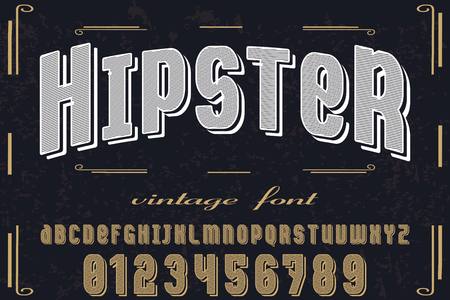 Vintage font alphabet handcrafted vector named hipsterのイラスト素材