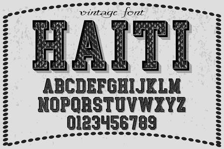 vintage font typeface handcrafted vector named haitiのイラスト素材