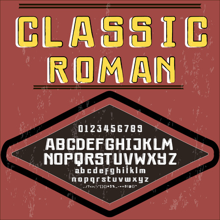 vintage font typeface handcrafted vectorのイラスト素材