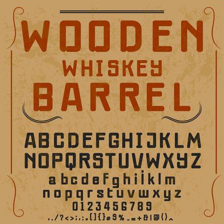 Vintage font typeface handcrafted vectorのイラスト素材