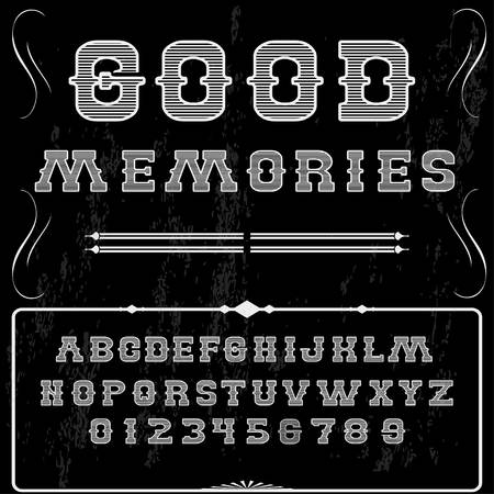 Vintage font typeface handcrafted vectorのイラスト素材