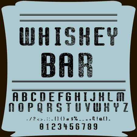 Vintage font typeface handcrafted vectorのイラスト素材