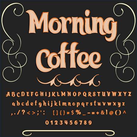 Handwritten handcrafted font vector script alphabetのイラスト素材