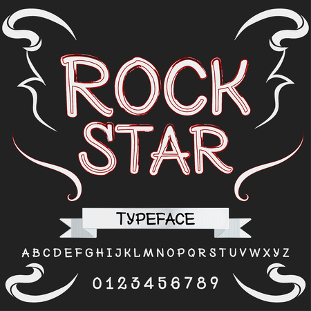 Handwritten handcrafted font vector script alphabetのイラスト素材