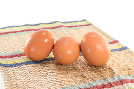 Eggs on the matの写真素材