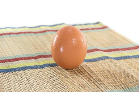 Eggs on the matの写真素材