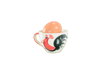 Eggs in a Chicken cupの写真素材