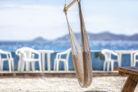 Caribbean atmosphere with hammockの写真素材
