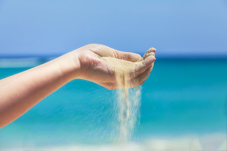 Holding Caribbean White Sandの写真素材