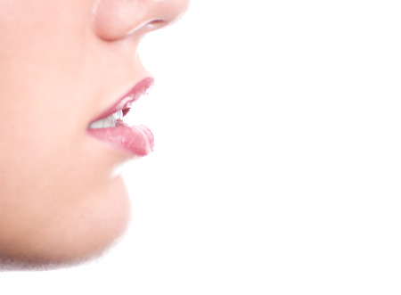 Mouth of a beautiful womanの写真素材