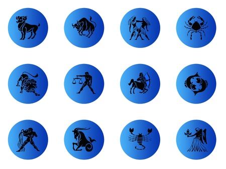 zodiac signs isolated on whiteの写真素材