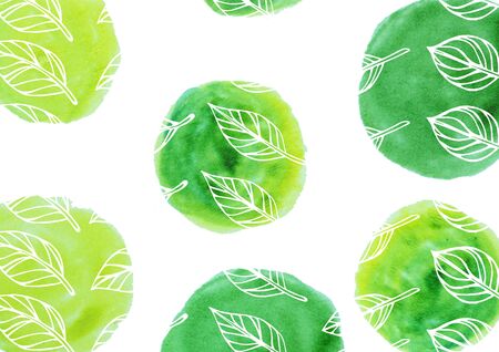 Handwritten leaf background, material that can be used for framesの写真素材