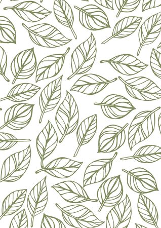 Handwritten leaf background, material that can be used for framesの写真素材